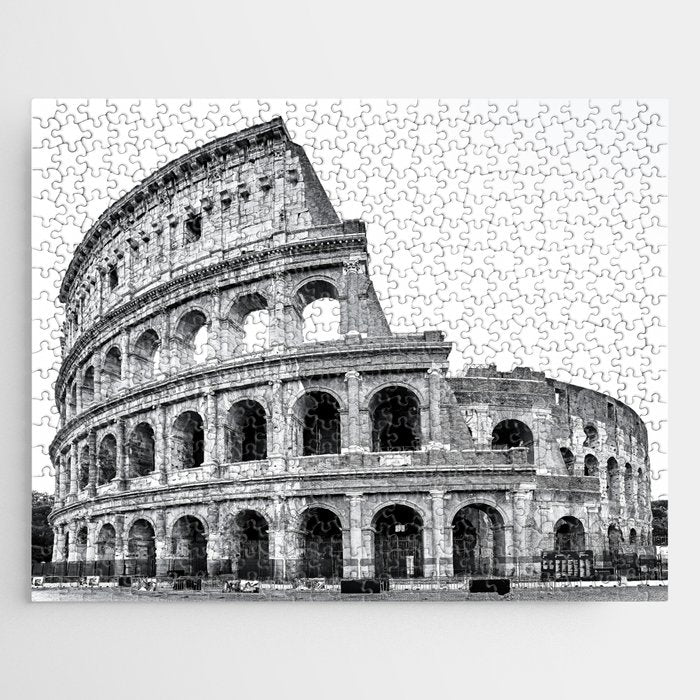 Colosseum Rome Black and White Jigsaw Puzzle Gallery Image 1