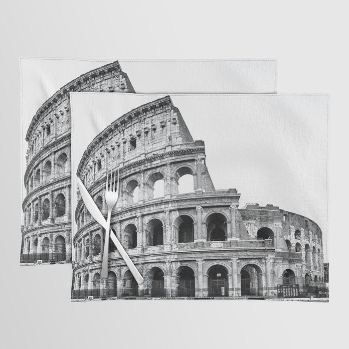 Colosseum Rome Black And White Placemat