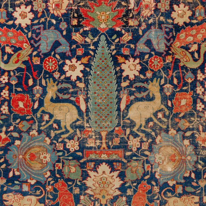 17th Century Persian Rug Print with Animals Coffee Mug Gallery Image 2