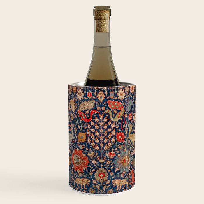 17th Century Persian Rug Print with Animals Wine Chiller Gallery Image 2
