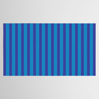 Bold Vertical Stripes in Double Blue Tablecloth Gallery Image 2