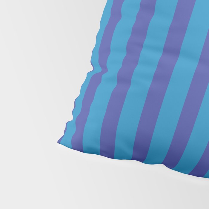 Bold Vertical Stripes in Double Blue Pillow Sham Gallery Image 4