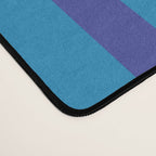 Bold Vertical Stripes in Double Blue Desk Mat Gallery Image 4