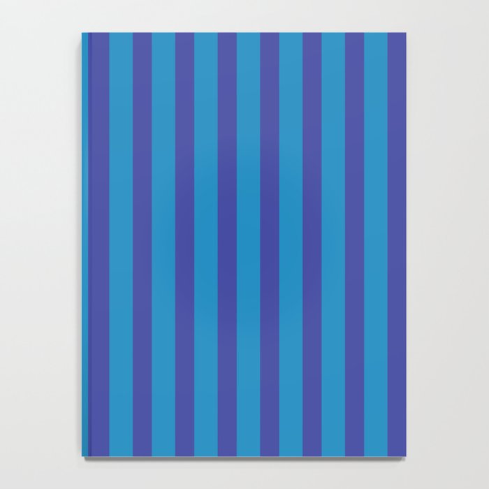 Bold Vertical Stripes in Double Blue Notebook Gallery Image 4