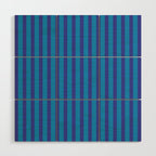 Bold Vertical Stripes in Double Blue Wood Wall Art Gallery Image 1