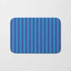 Bold Vertical Stripes in Double Blue Bath Mat Gallery Image 1