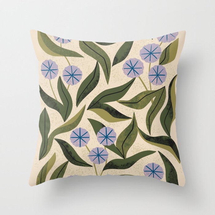 Periwinkle Plant Throw Pillow Gallery Image 1