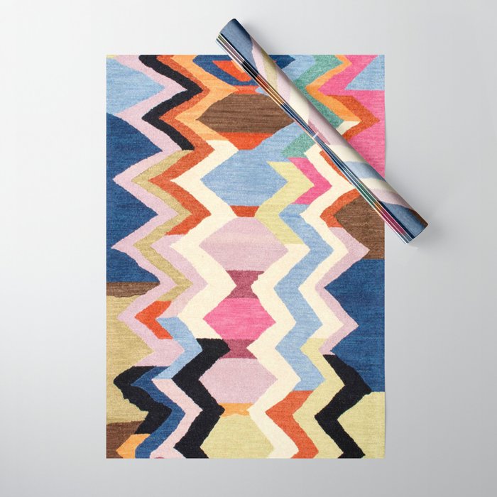 Colored Oriental  Berber Traditional Moroccan Artwork  Wrapping Paper Gallery Image 1