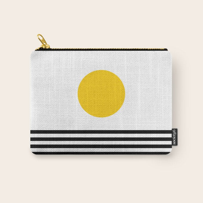 Midcentury Yellow Minimalist Sunset With Black Stripes Carry All Pouch Gallery Image 1