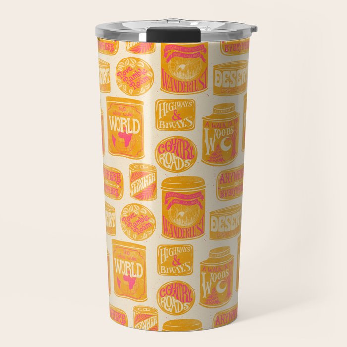Vagabondâs Cupboard - marigold and pink Travel Mug Gallery Image 1