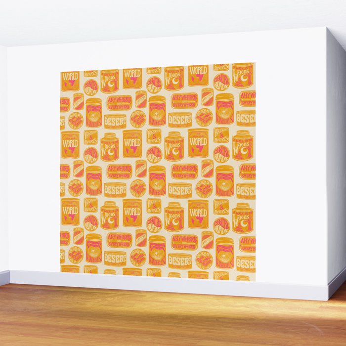 Vagabondâs Cupboard - marigold and pink Wall Mural Gallery Image 2