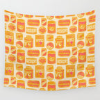 Vagabondâs Cupboard - marigold and pink Wall Tapestry Gallery Image 4