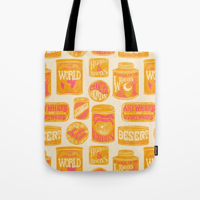 Vagabondâs Cupboard - marigold and pink Tote Bag Gallery Image 1