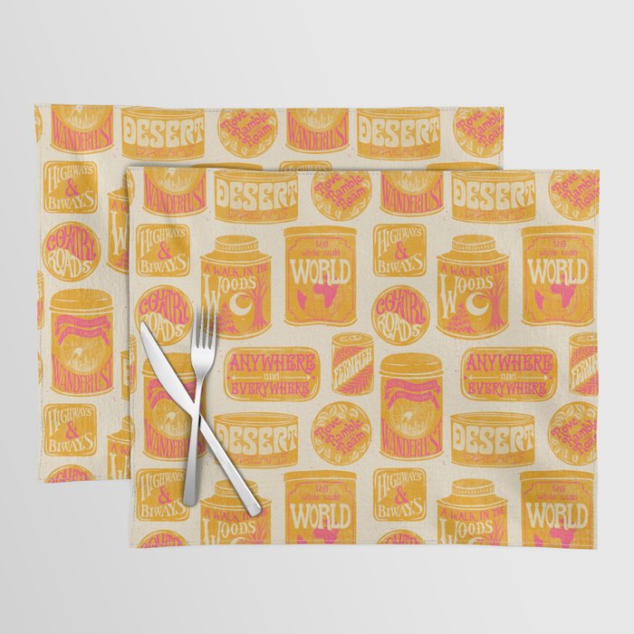 Vagabondâs Cupboard - marigold and pink Placemat Gallery Image 1