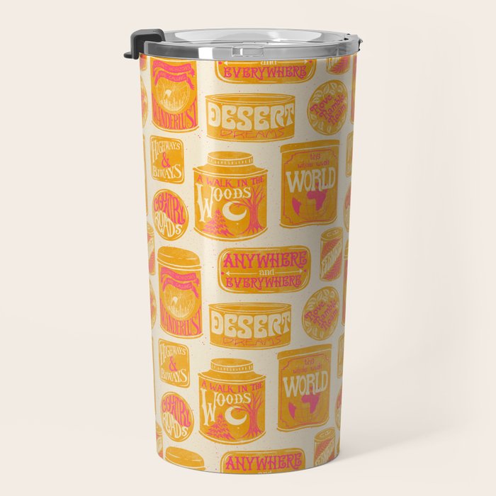 Vagabondâs Cupboard - marigold and pink Travel Mug Gallery Image 3
