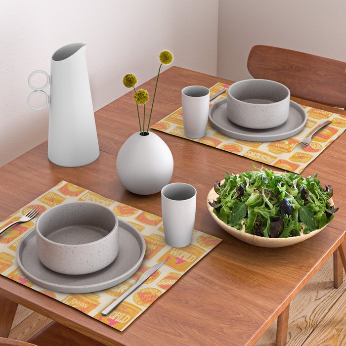 Vagabondâs Cupboard - marigold and pink Placemat Gallery Image 2