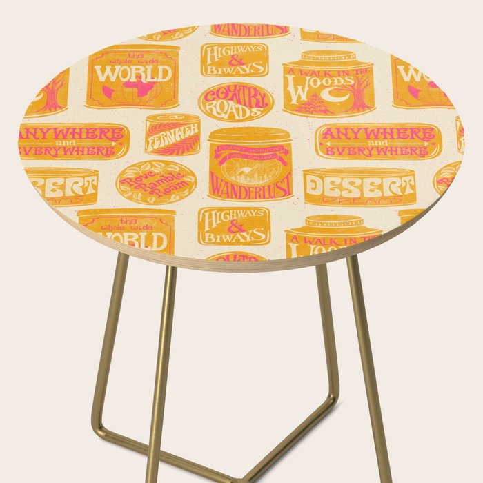 Vagabondâs Cupboard - marigold and pink Side Table Gallery Image 2