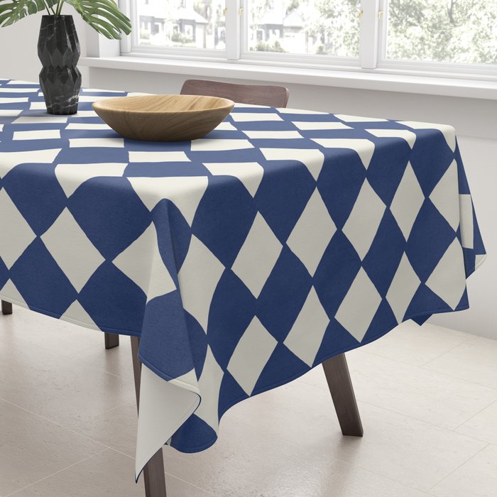 Diamond Pattern Abstract - Dark Blue Tablecloth Gallery Image 3