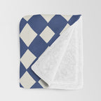 Diamond Pattern Abstract - Dark Blue Throw Blanket Gallery Image 3