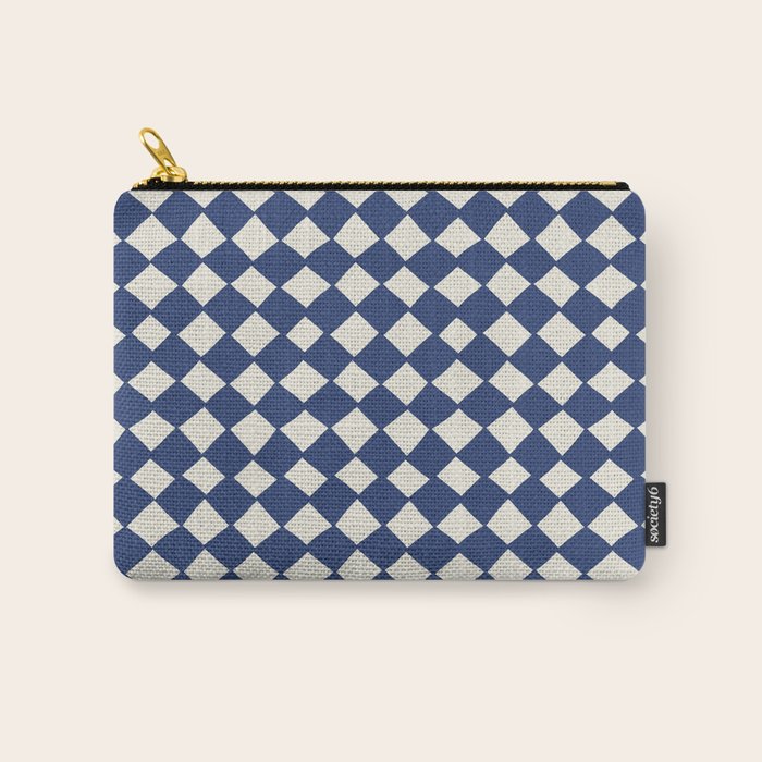 Diamond Pattern Abstract - Dark Blue Carry All Pouch Gallery Image 1