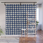 Diamond Pattern Abstract - Dark Blue Wall Mural Gallery Image 1