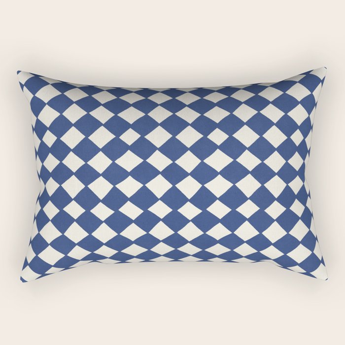 Diamond Pattern Abstract - Dark Blue Rectangular Pillow Gallery Image 1
