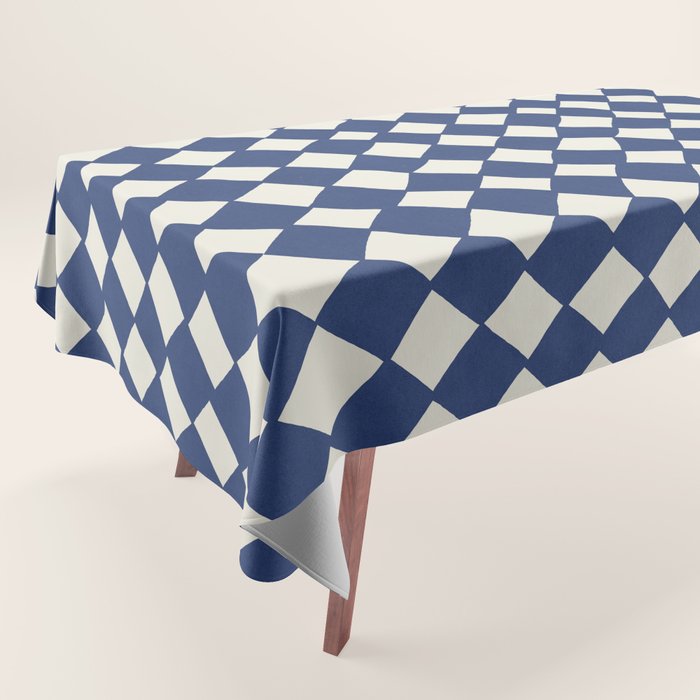 Diamond Pattern Abstract - Dark Blue Tablecloth Gallery Image 1