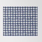 Diamond Pattern Abstract - Dark Blue Throw Blanket Gallery Image 2