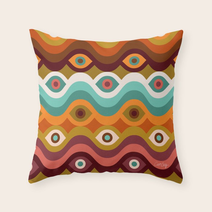 Psychedelic Eye Melt - 60s Palette Throw Pillow Gallery Image 1