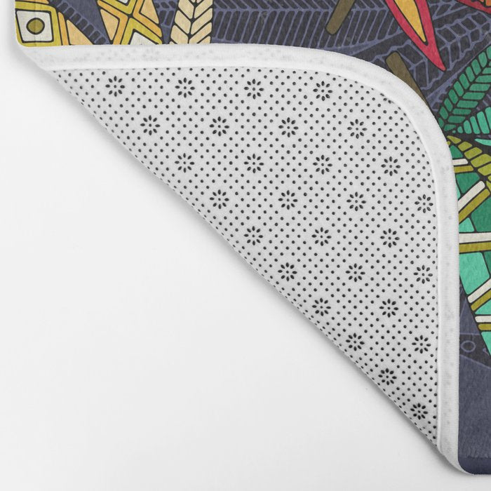 boho weed midnight Bath Mat Gallery Image 2