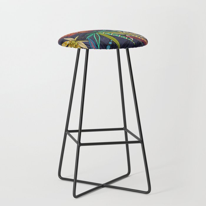 boho weed midnight Stool Gallery Image 1
