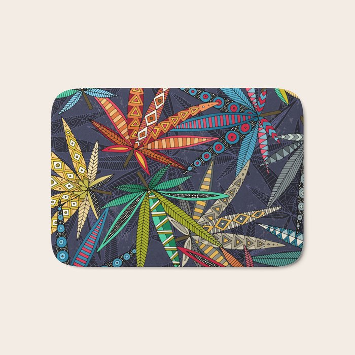 boho weed midnight Bath Mat Gallery Image 1