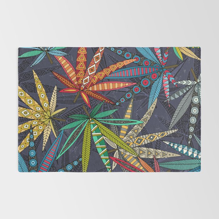 boho weed midnight Rug Gallery Image 2