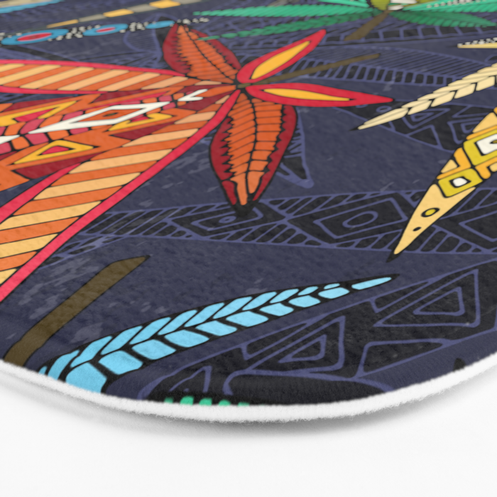 boho weed midnight Bath Mat Gallery Image 3