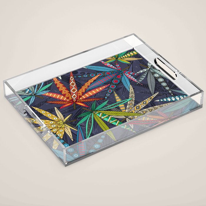 boho weed midnight Acrylic Tray Gallery Image 1