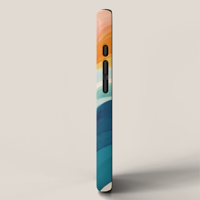 Pink, Yellow, Blue, Watercolor Abstract Sunrise Waves iPhone Case Gallery Image 2