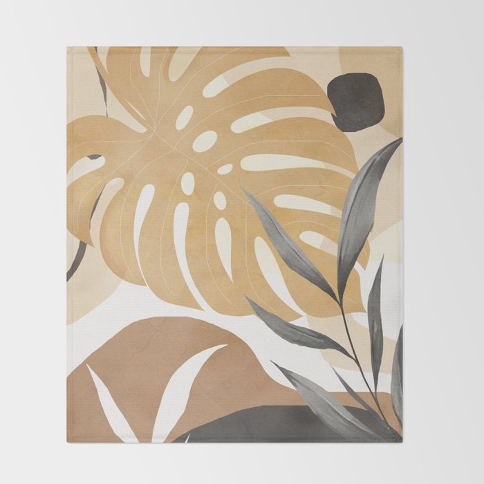Branches and Leaves Design 03 Throw Blanket Gallery Image 2
