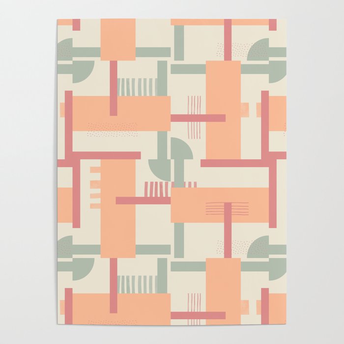 Playful geometric stripes C Poster Gallery Image 4
