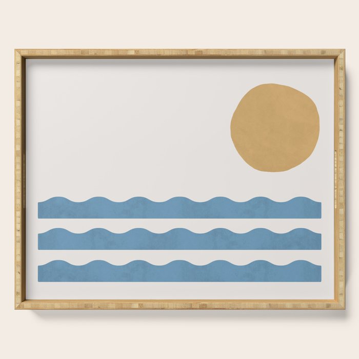 Sun Wave - Seascape Abstract  Serving Tray Gallery Image 1