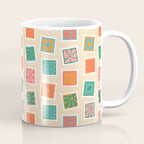 Vintage flower postage stamp pattern Coffee Mug Gallery Image 1