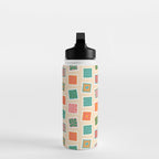 Vintage flower postage stamp pattern Water Bottle Gallery Image 3