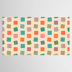 Vintage flower postage stamp pattern Tablecloth Gallery Image 2