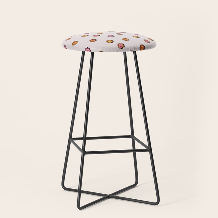 Happy Flower Print in Cream Stool Gallery Image 1