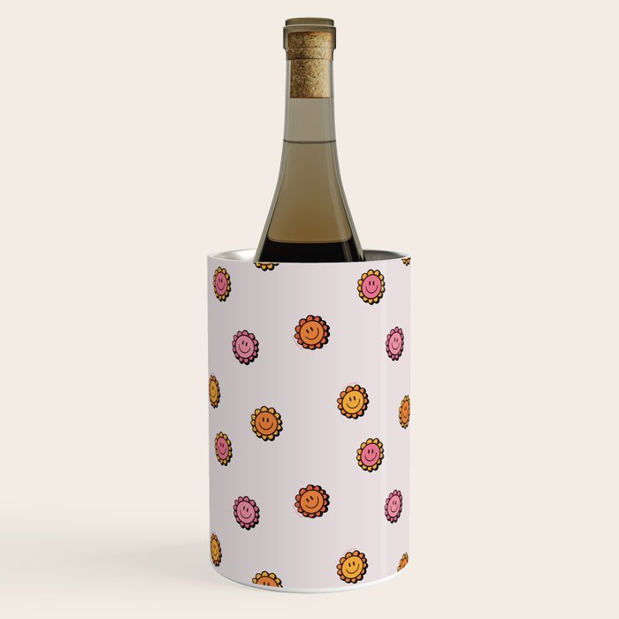 Happy Flower Print in Cream Wine Chiller Gallery Image 1
