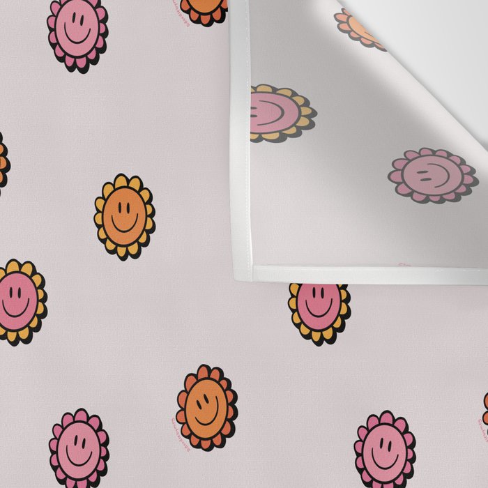 Happy Flower Print in Cream Wall Tapestry Gallery Image 3