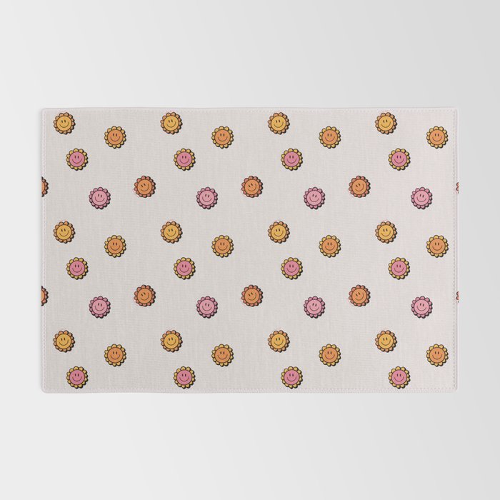 Happy Flower Print in Cream Rug Gallery Image 2