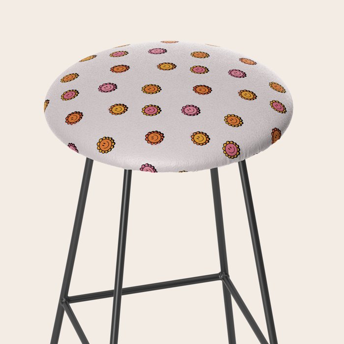 Happy Flower Print in Cream Stool Gallery Image 2