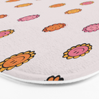 Happy Flower Print in Cream Bath Mat Gallery Image 3