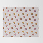 Happy Flower Print in Cream Throw Blanket Gallery Image 2