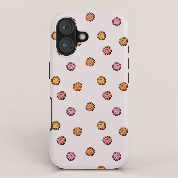 Happy Flower Print in Cream iPhone Case Gallery Image 1